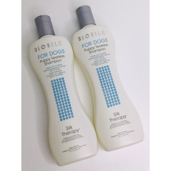 2 BIOSILK DOGS Silk Therapy PUPPY TEARLESS Shampoo for Delicate Coat Skin 12oz - Picture 2 of 5